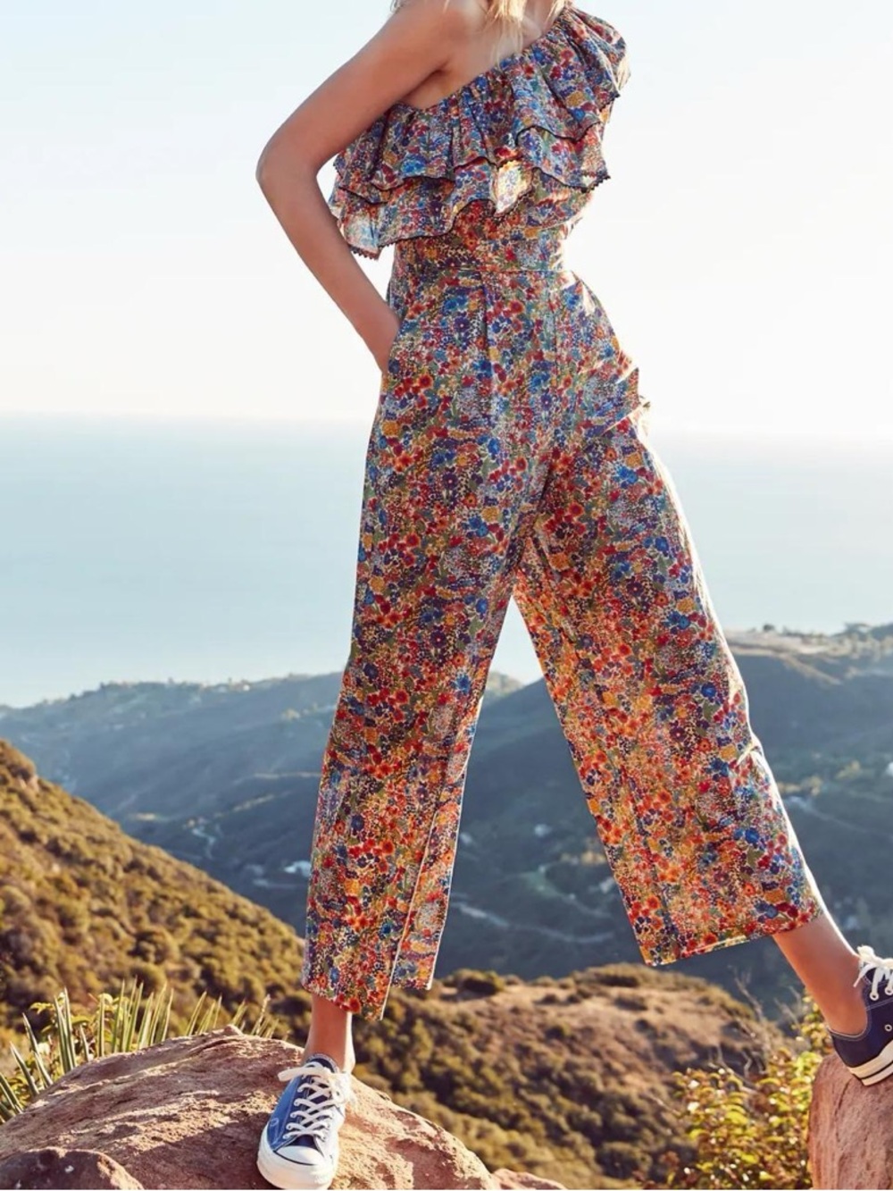 One-shoulder ruffle jumpsuit in Liberty Margaret Annie print 🌸 NWOT - Picture 9 of 13